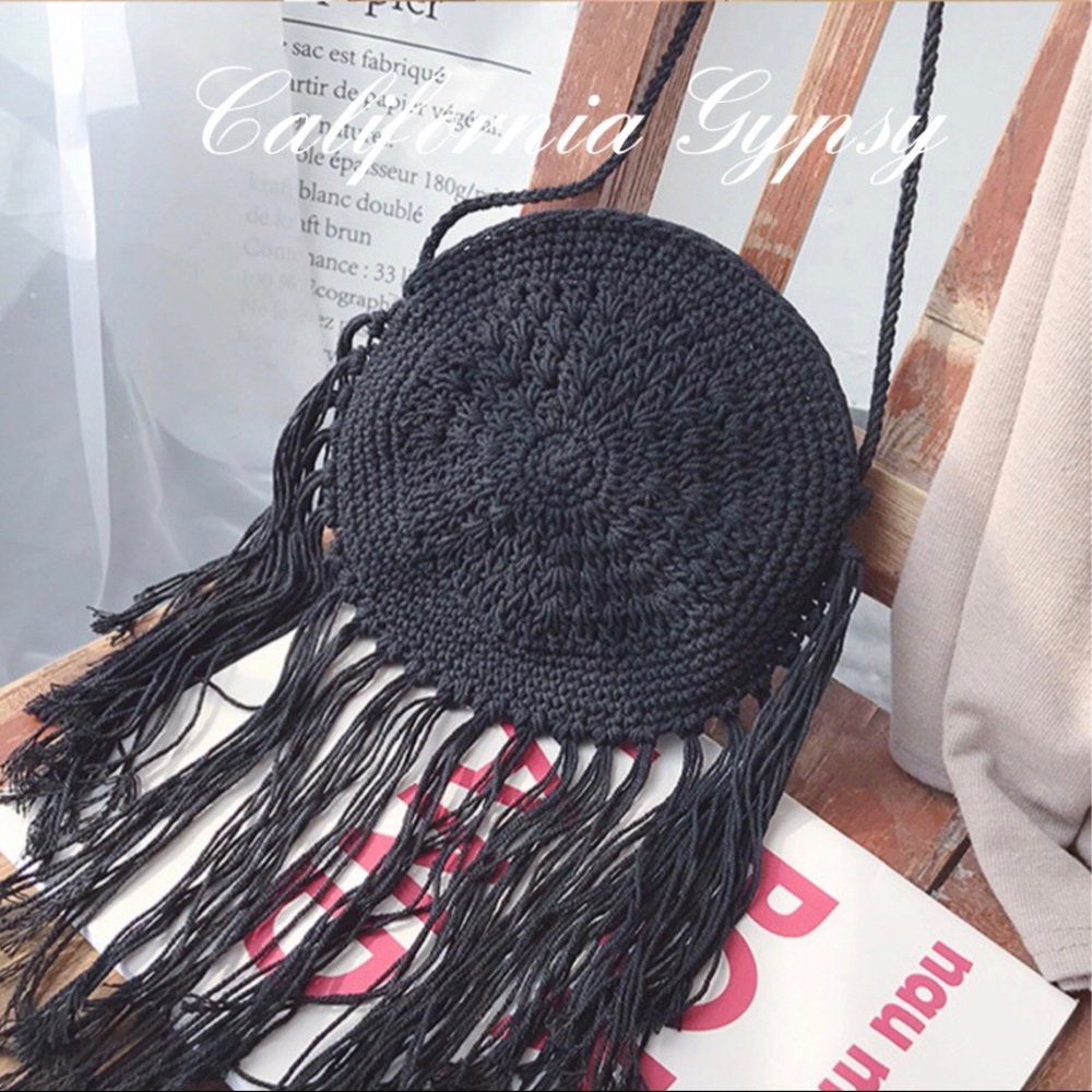 Hippie a Boho Crochet fringe crossbody